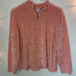 Pink velvety pull over